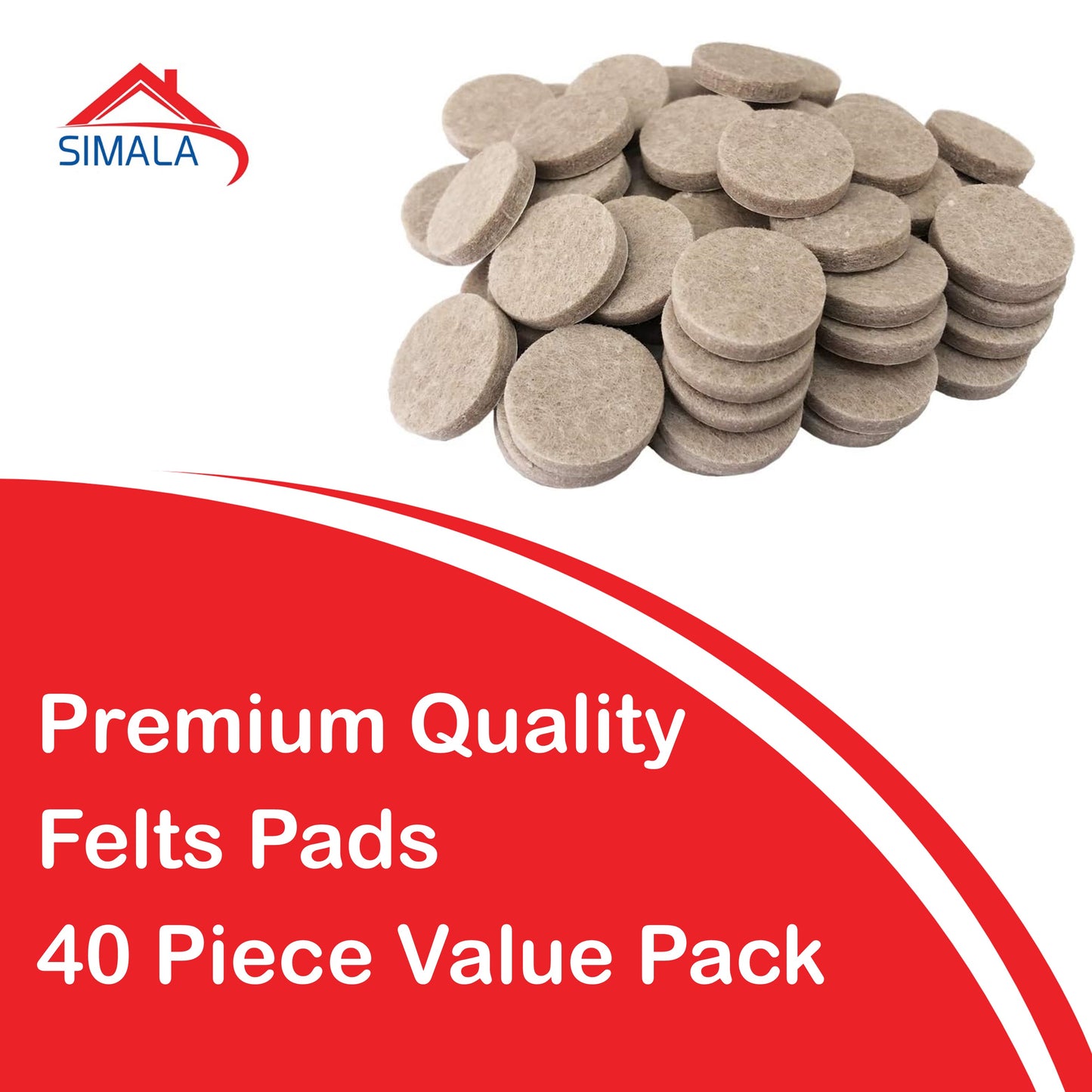 Felt pads 19mm round beige furniture pads. 5mm thick chair leg floor protectors