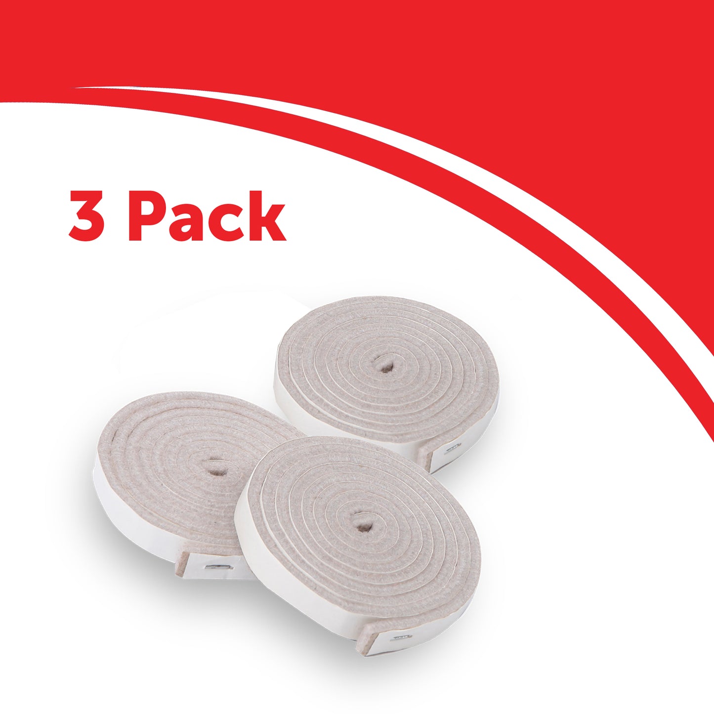 3 pack of beige furniture pads 1.52 meters x 13mm x 5mm.