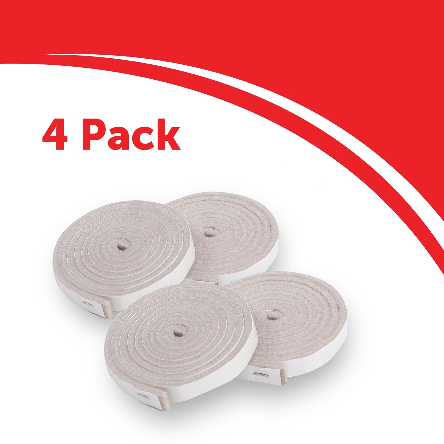 4 pack of beige furniture pads 1.52 meters x 13mm x 5mm.