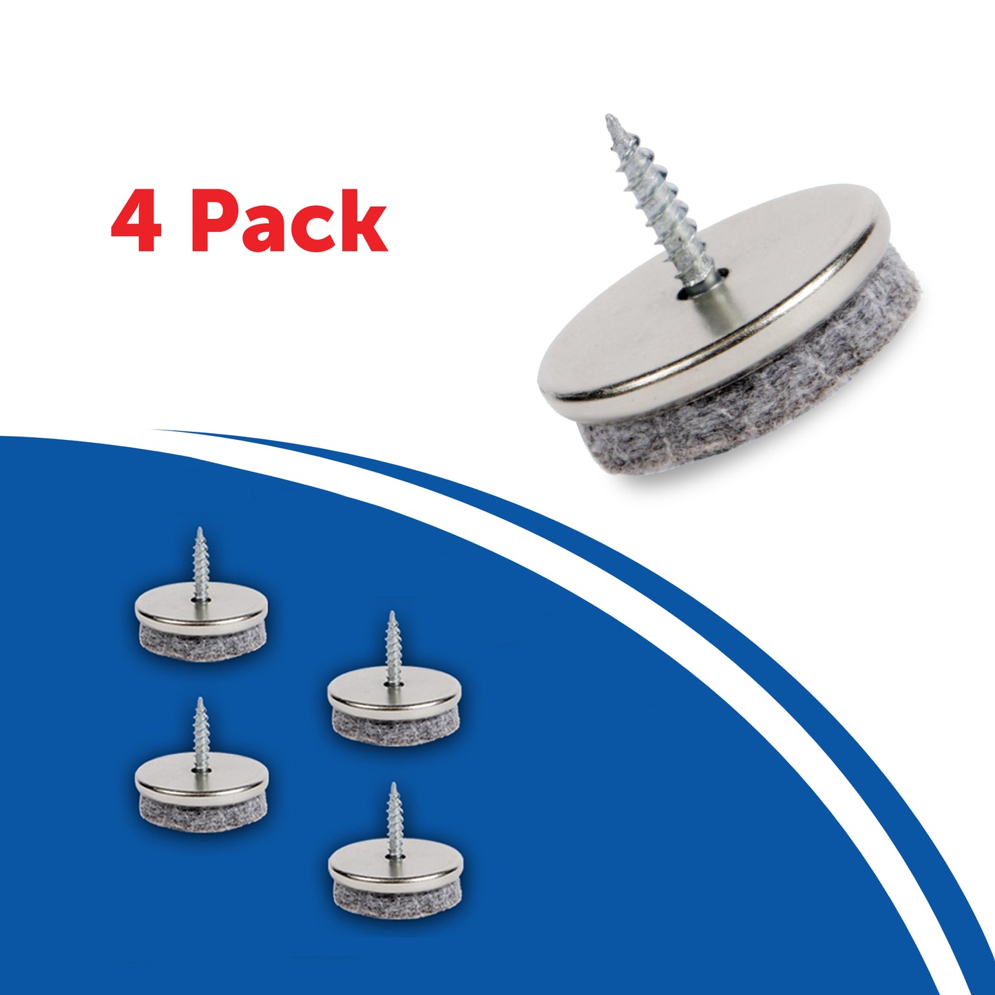Heavy duty felt pads for furniture - SIMALA 28mm screw in furniture pads. 5mm thick felt furniture pads for hardwood floors