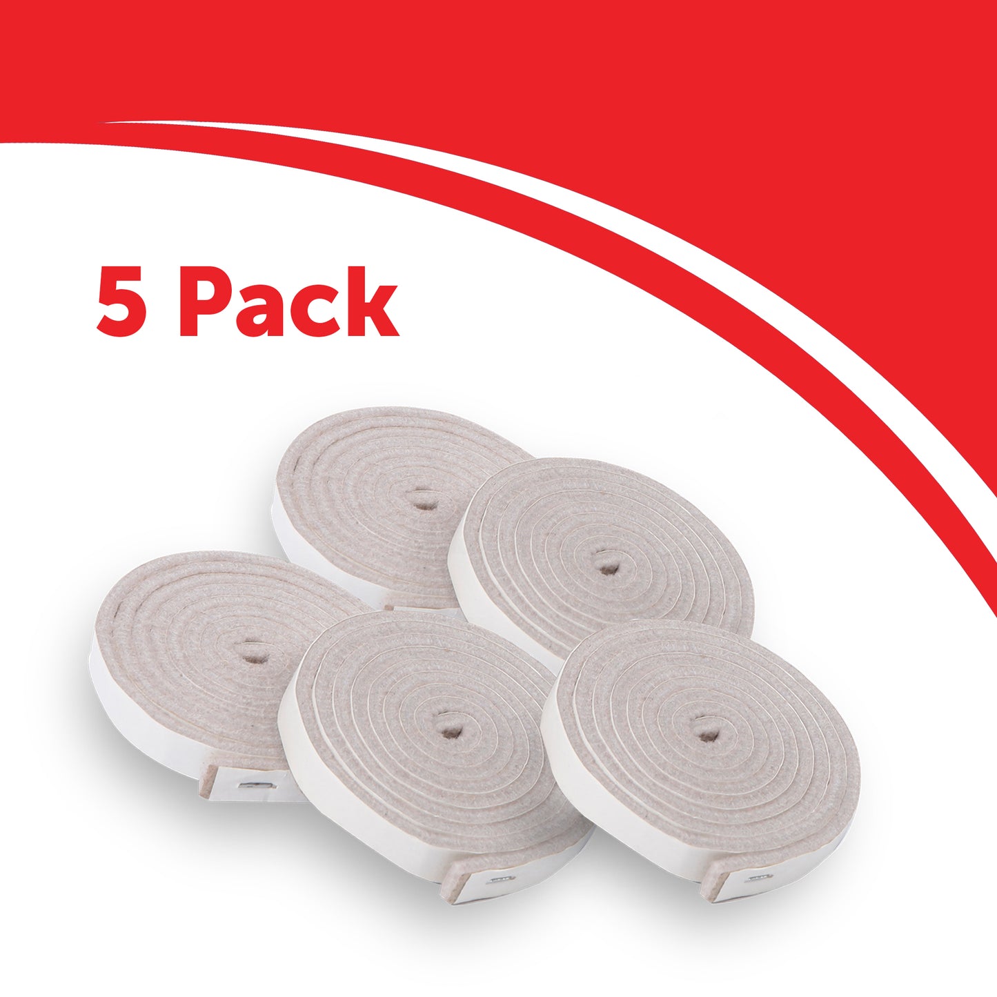 5 pack of beige furniture pads 1.52 meters x 13mm x 5mm.