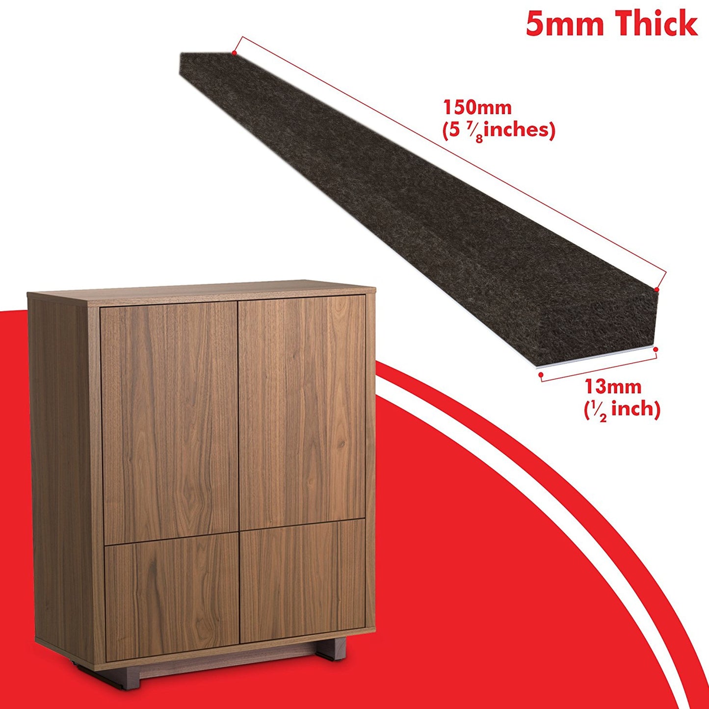 Chair Leg Protectors Premium Furniture Felt Pads & Rubber Bumpers 150 Pack Brown Hardwood Floor Protectors