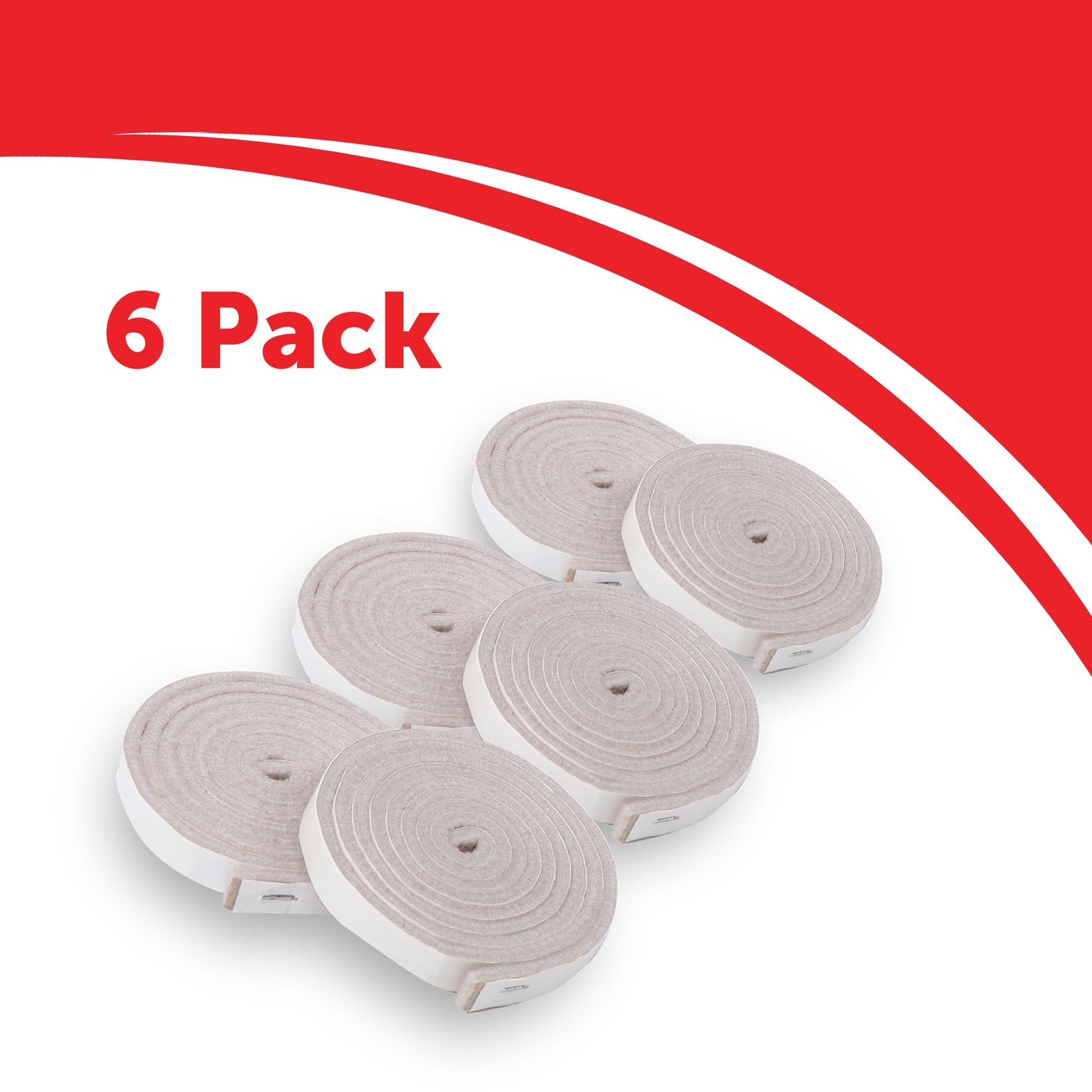 6 pack of beige furniture pads 1.52 meters x 13mm x 5mm.