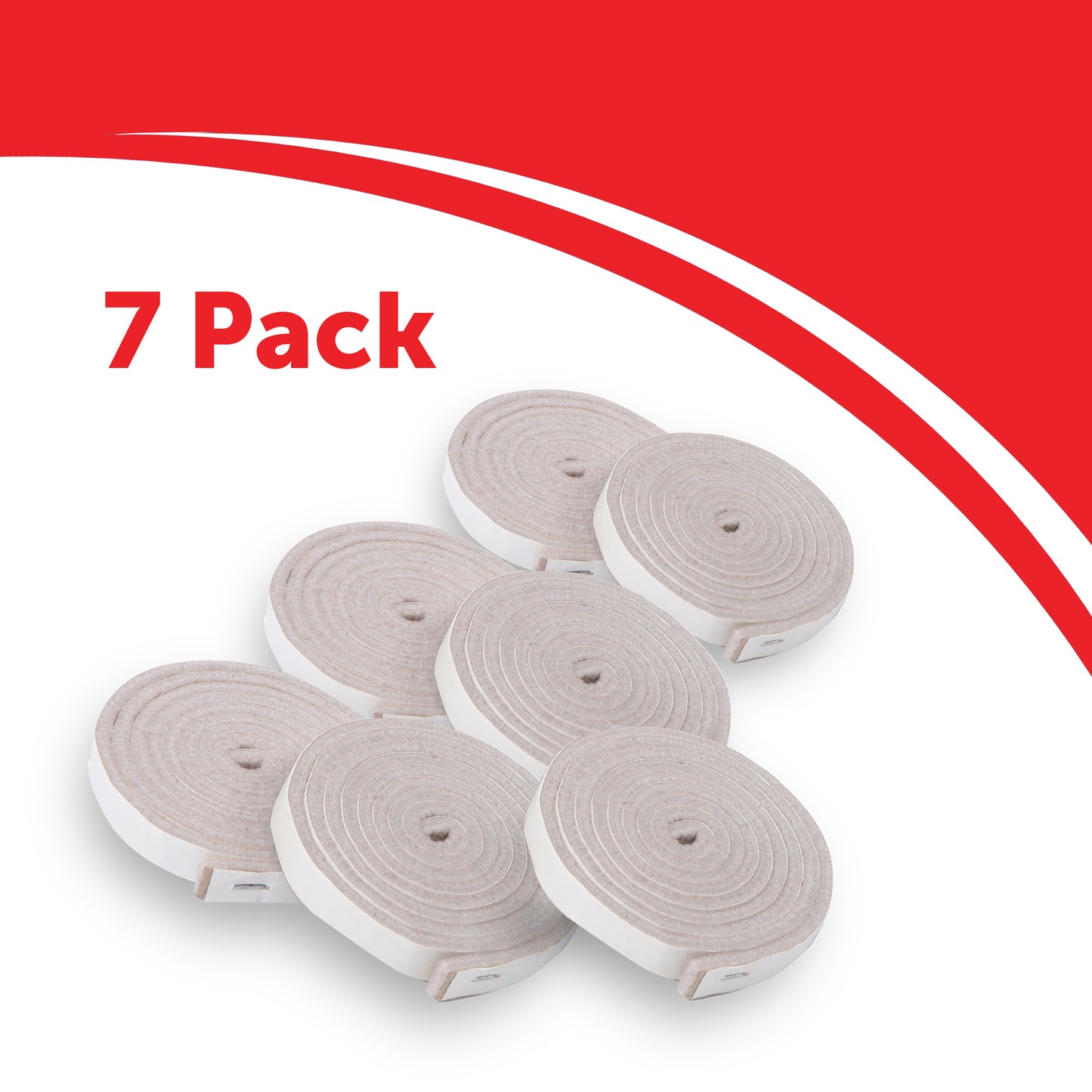 7 pack of beige furniture pads 1.52 meters x 13mm x 5mm.
