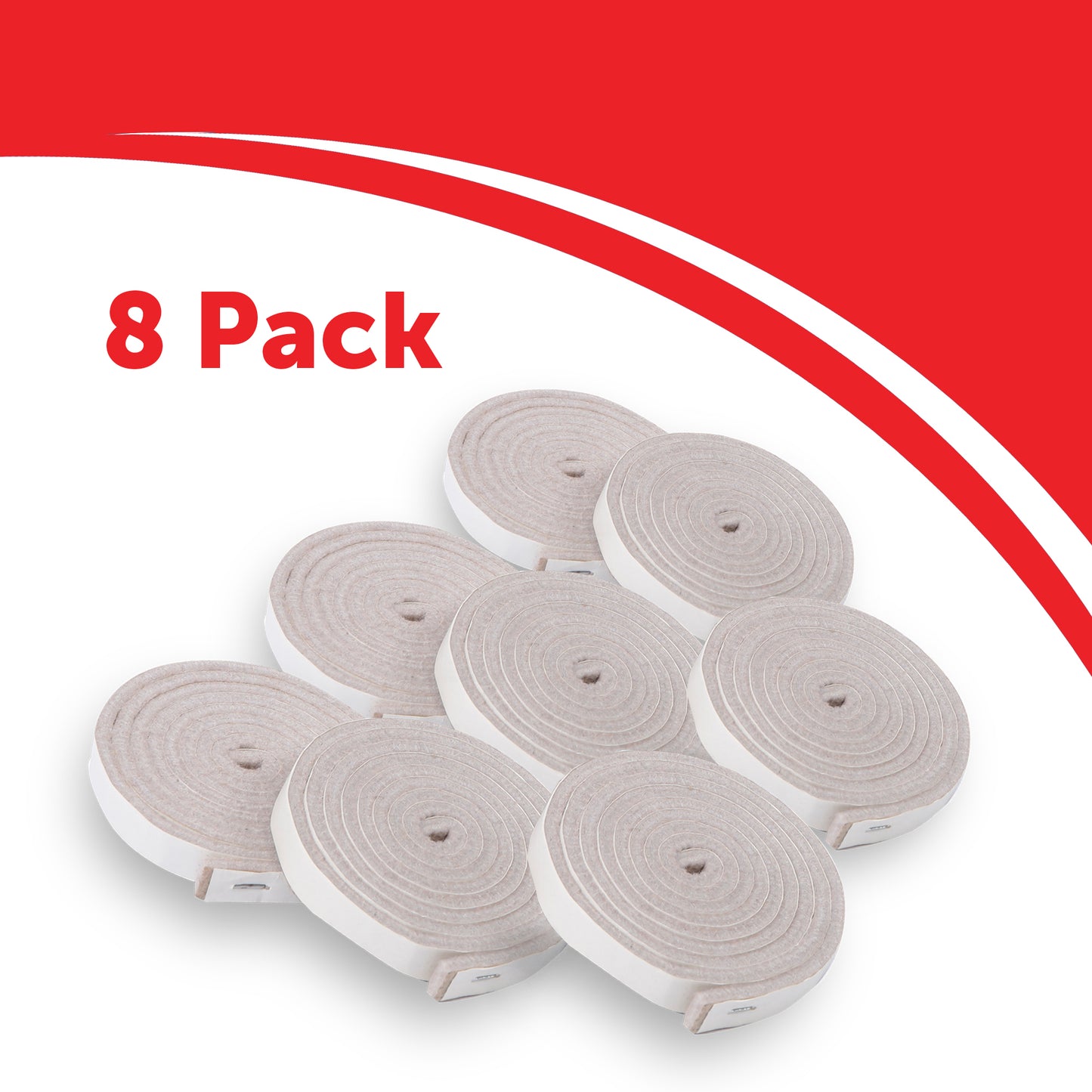 8 pack of beige furniture pads 1.52 meters x 13mm x 5mm.