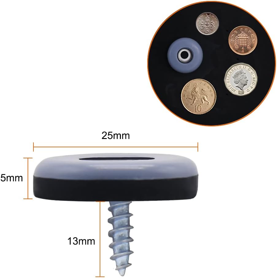 Chair Leg Floor Protectors Diameter 5mm Thick Screw In Glides for Hard surface and Carpets