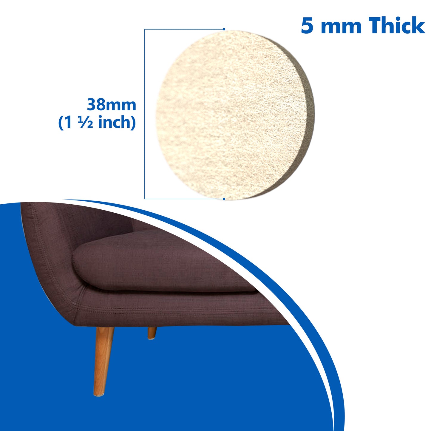 SIMALA Premium 20 Piece Furniture Pads Bundle – 8 Large Sheets & Round Felt Pads